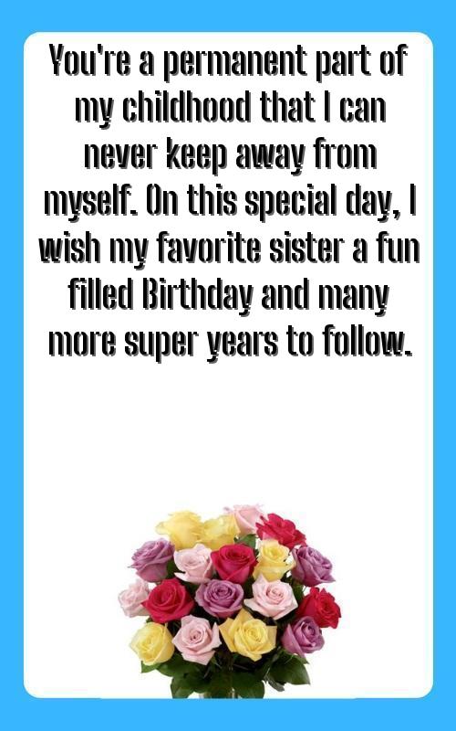 long birthday wishes for sister